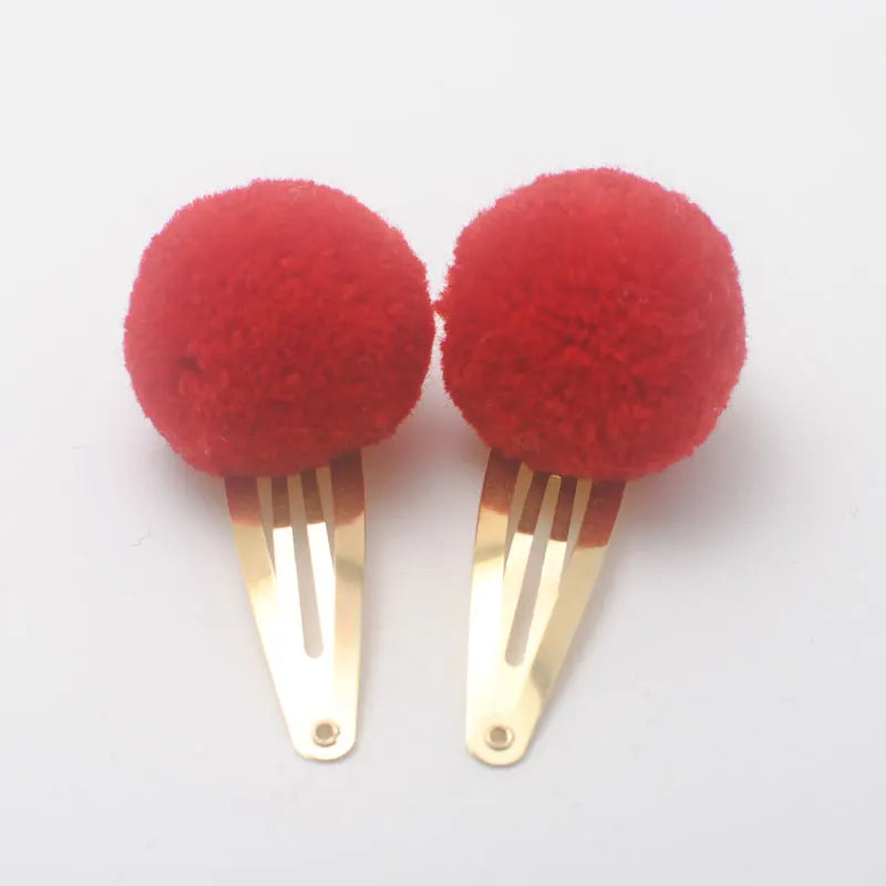 Cute Girls Ponytail Holders Kids Hair Clips Elastic Hair Bands Children Ball Hair Tie Pom Pom Elastic Hair Gum Rope Accessories