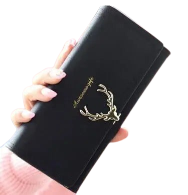 Hemasa  Women Purse Long  with  Metal Christmas Deer Wallets  for Girls/Women