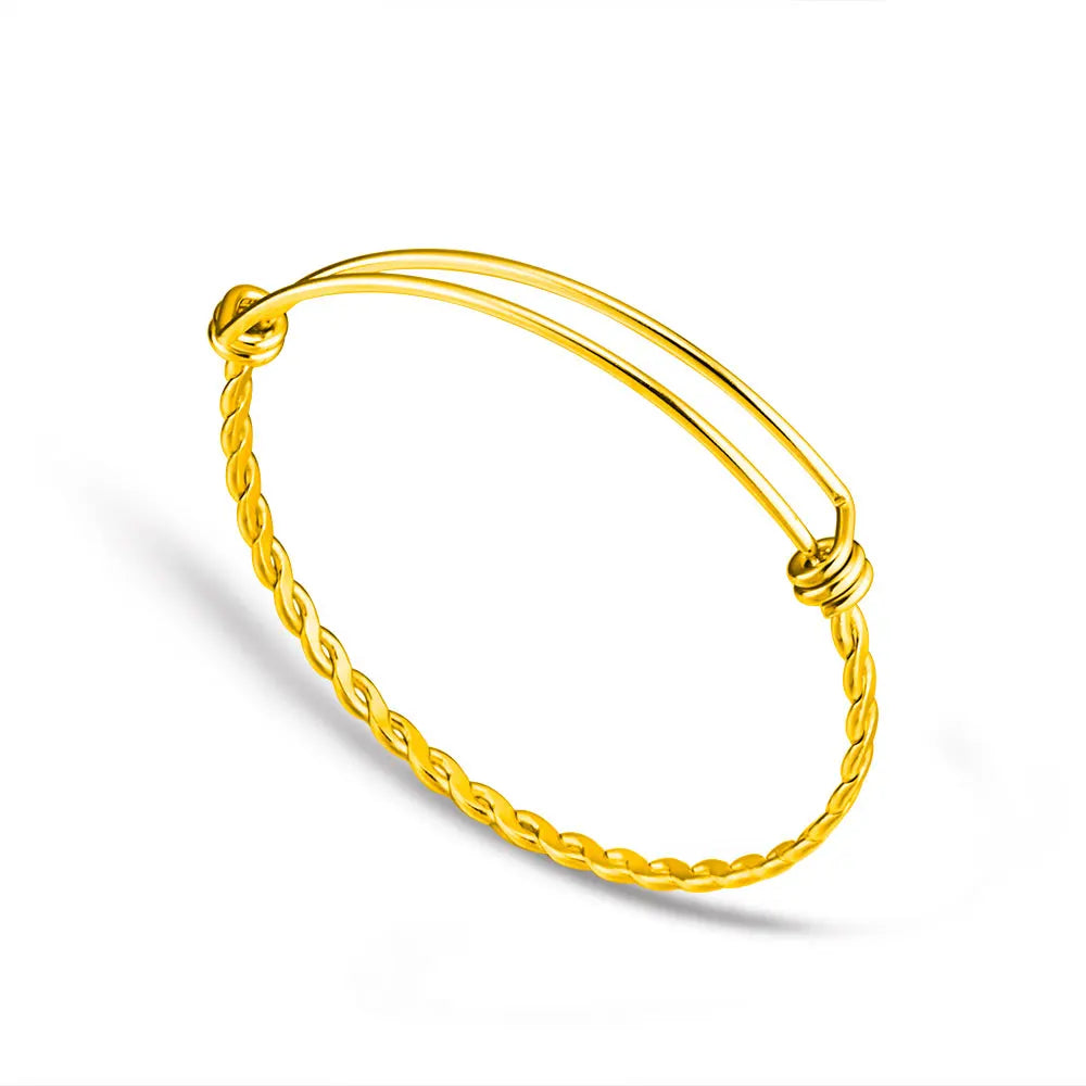 Hemasa 5pcs/Lot Grace Moments 3 Colors Twist Bangles & Bracelets Stainless Steel Adjustable Wire Cuff Bracelet Making DIY Jewelry