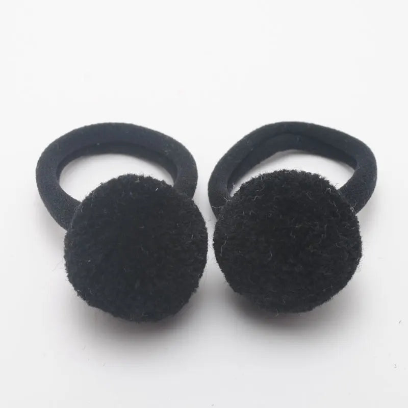 Cute Girls Ponytail Holders Kids Hair Clips Elastic Hair Bands Children Ball Hair Tie Pom Pom Elastic Hair Gum Rope Accessories