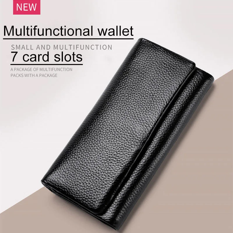 Tejesa Genuine Leather Women Wallets Coin Purse /Female Long Card Holder/ Lady Clutch Wallet with Phone Pockets