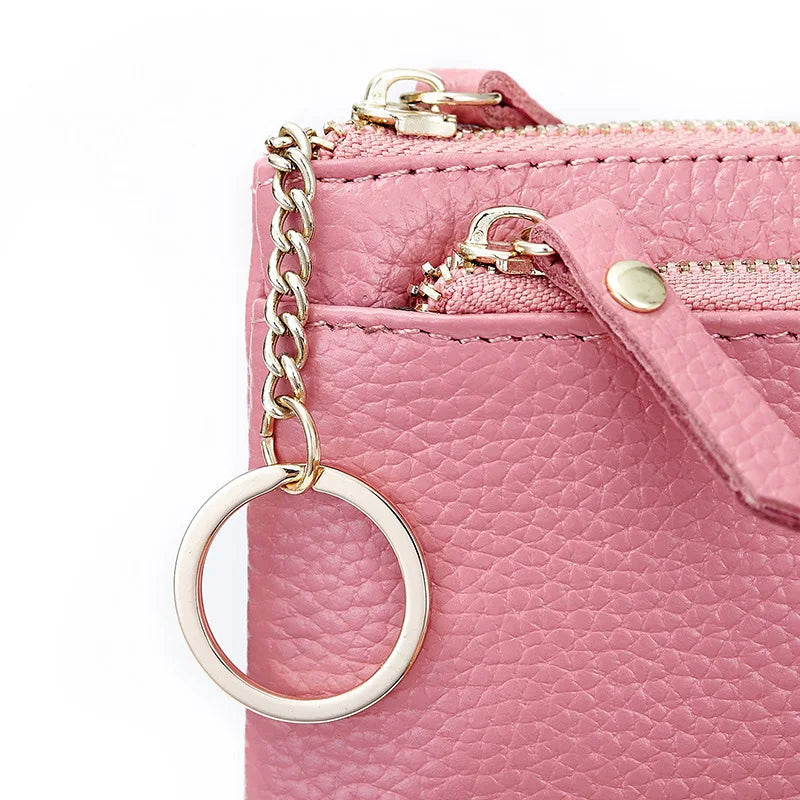 Genuine Leather Coin Purse Women Mini Wallet Change Purses Money Bags Children's Pocket Wallets Key Holder Small Zipper Pouch