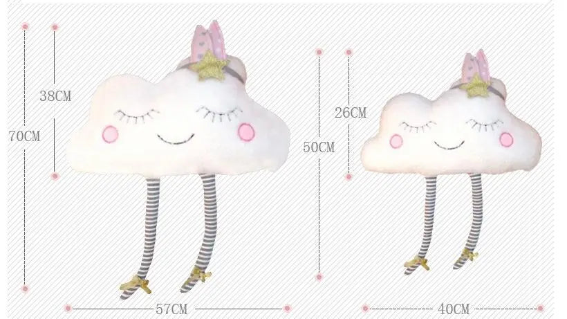 Nordic Nursery Cloud face Decorative Cushion Plush Stuffed Cloud Pillows For Nursery Decor Children Boys Girls Room Decoration