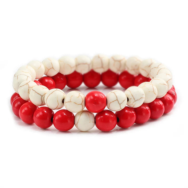 Hemasa  Set of 2   Beads Stretchable  Bracelets For   Women