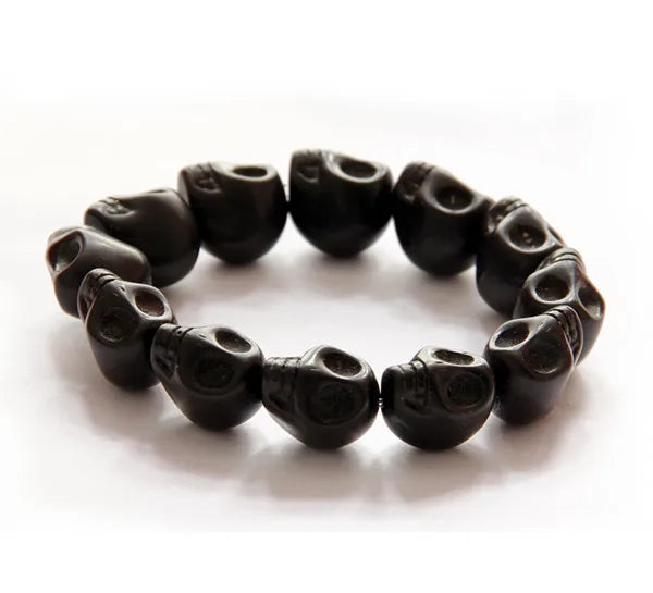 Hemasa Natural Stones Skull Stone Beads Bracelet