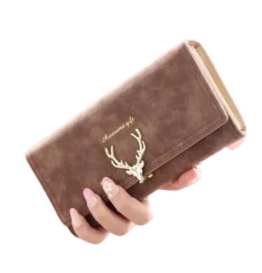 Hemasa  Women Purse Long  with  Metal Christmas Deer Wallets  for Girls/Women