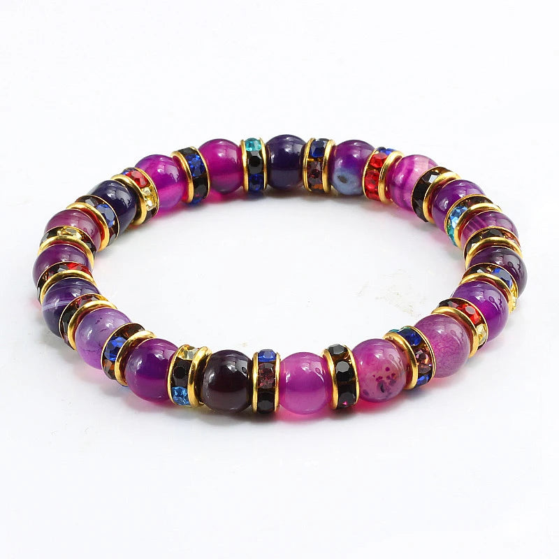 Hemasa  Agate Beads  Stretchable   Bracelet  / Natural Stone Bracele