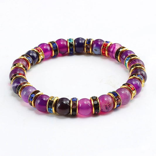 Hemasa  Agate Beads  Stretchable   Bracelet  / Natural Stone Bracele