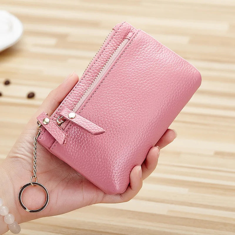 Genuine Leather Coin Purse Women Mini Wallet Change Purses Money Bags Children's Pocket Wallets Key Holder Small Zipper Pouch