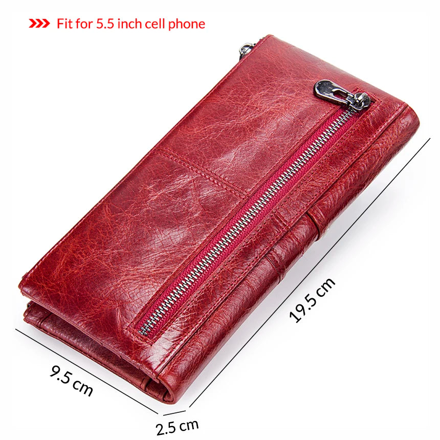 Brand Designer Women Clutch Fashion Wallets Cowhide Leather Female Long Wallet Women Zipper Purse Coin Purse For iPhone X