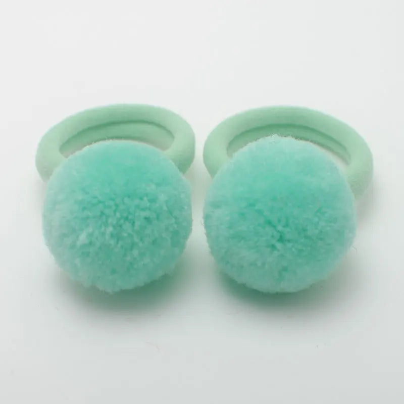 Cute Girls Ponytail Holders Kids Hair Clips Elastic Hair Bands Children Ball Hair Tie Pom Pom Elastic Hair Gum Rope Accessories