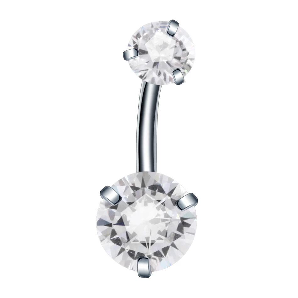 1Pc Sexy Belly Bars Belly Button Rings Belly Piercing CZ Crystal Rhinestone Body Jewelry Navel Piercing Rings Drop Shipping