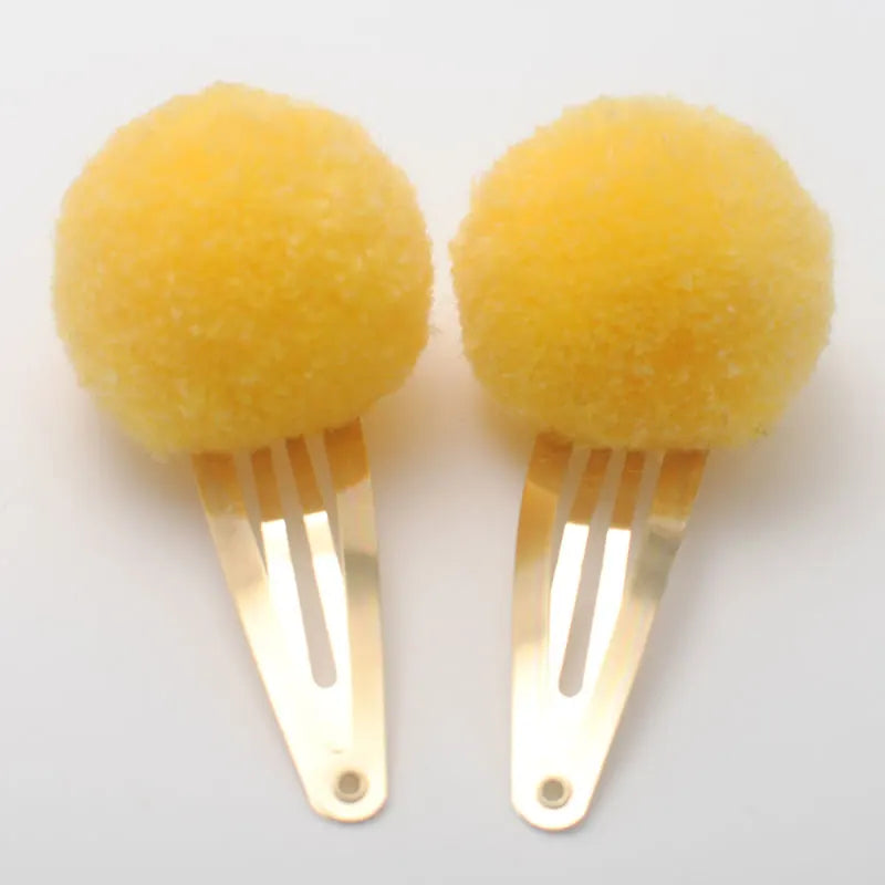 Cute Girls Ponytail Holders Kids Hair Clips Elastic Hair Bands Children Ball Hair Tie Pom Pom Elastic Hair Gum Rope Accessories