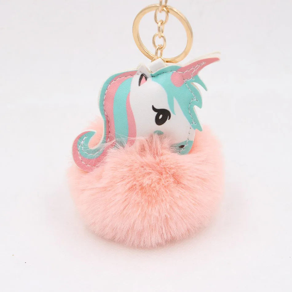 Fashion Key Chain Owl Fox Rhinestone Jewelry Unicorn Keychain for Women Girls Bag Cellphone Car Decoration
