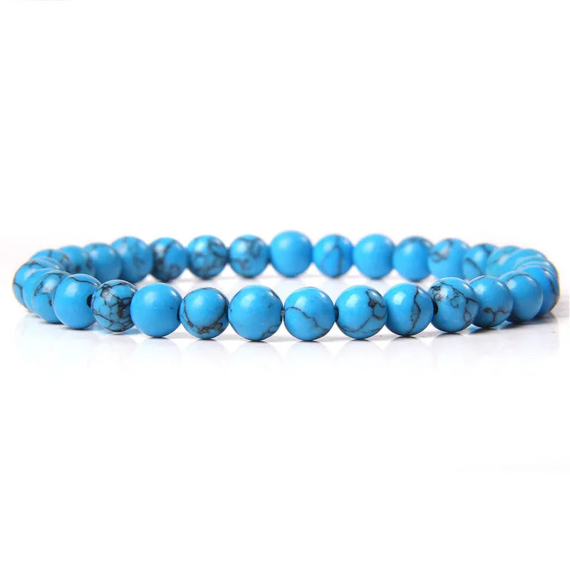 Hemasa 6mm Natural Stone Beads Bracelet/ Blue Tiger/ Eye lapis lazuli Beads Stretchable  Bracelet for Women Men Yoga Energy Jewelry