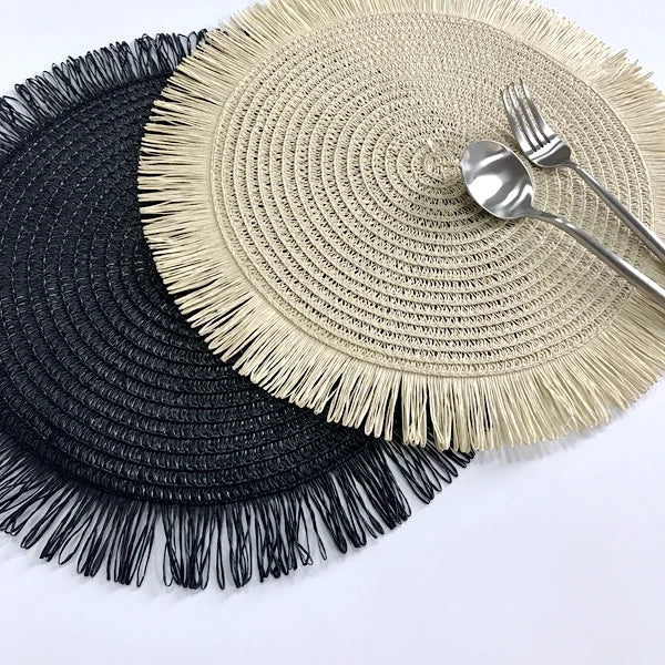 Northern Europe Macrame Cup Pad Bohemia Tablecloth Table Mat Pure Handmade Cotton Braid Non-slip Insulation Coaster for Kitchen
