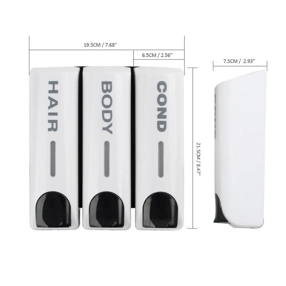 Hemasa Single/Double/Triple 350ml Soap Dispenser Wall-mount Shower Bath Shampoo Dispenser Liquid Soap Container Bathroom Accessories