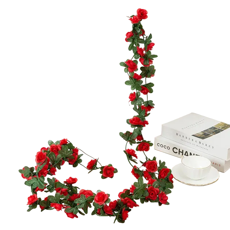 Hemasa 2.5m   4Pcs Artificial Flower Rose Vines Leaves Ivy Christmas Garland Diy Home Garden Wedding Decoration Silk Flowers