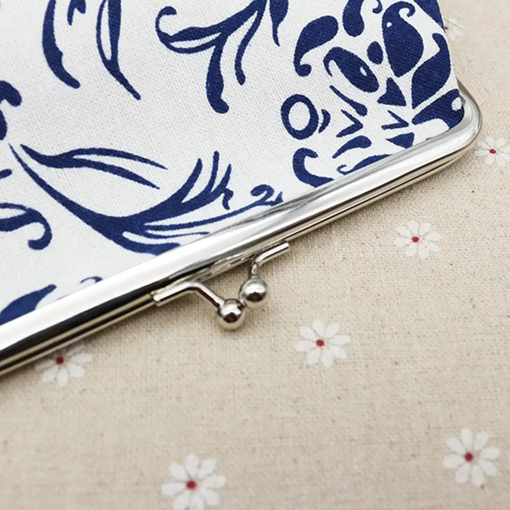 Hemasa  Wallet Ethnic Printed Long Buckles Canvas Wallet ID Card Keys Purse Clutches Bag Girls Coin Purse Makeup Brush Holder