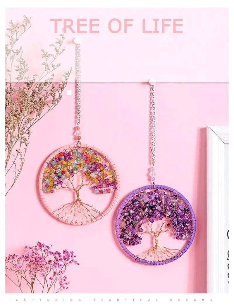 New Girl Heart Dream Catcher National Feather Ornaments Lace Ribbons Feathers Wrapped Lights Girls Room Decor Dreamcatcher