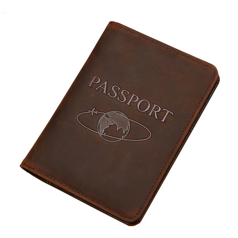 Tejesa Passport Holder RFID Blocking Genuine Leather on Cover for Passport Bag/ Multifunctional Travel Air Ticket Leather Case Wallet