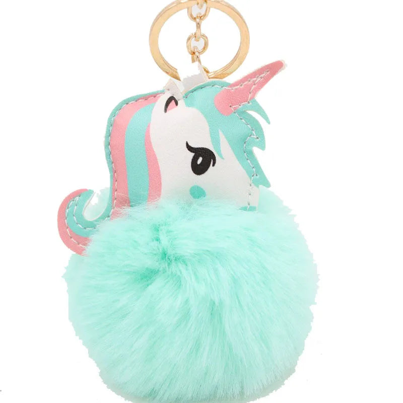 Fashion Key Chain Owl Fox Rhinestone Jewelry Unicorn Keychain for Women Girls Bag Cellphone Car Decoration