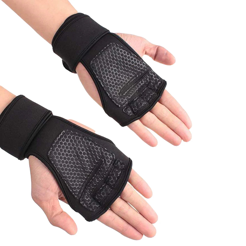 He,Asa 1 Pairs Weightlifting Training Gloves for Men Women Fitness Sports Body Building Gymnastics Gym Hand Wrist Palm Protector Gloves
