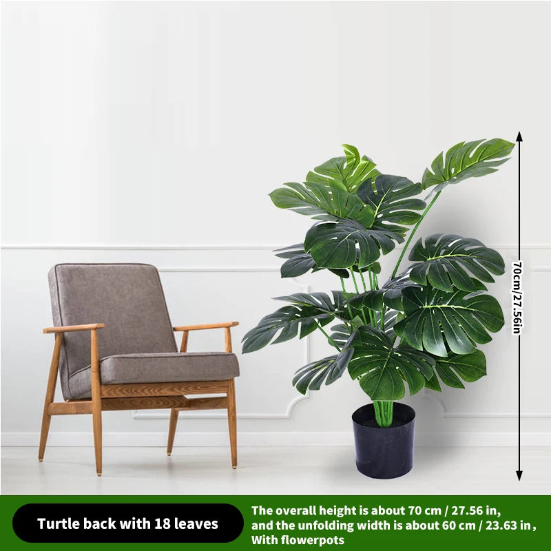 Large Tropical Palm Artificial Turtle, Bamboo Plant Branch, Plastic Turtle Leaves Used for DIY Family, Wedding Decoration