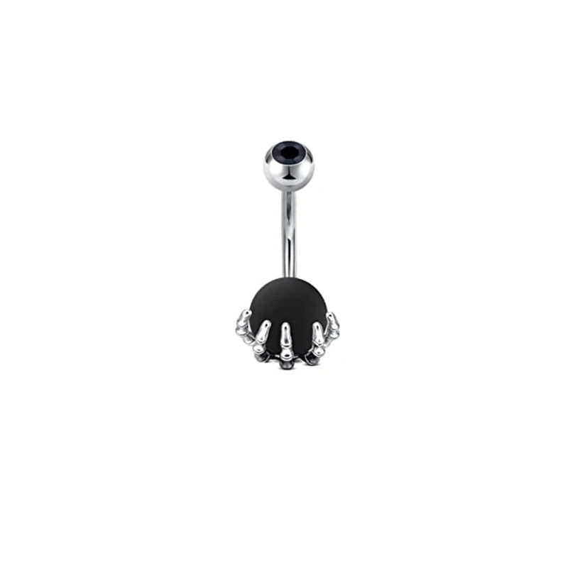Ombligo Button Rings Zircon Stone Ball Navel Piercing Rings Punk Exquisite Belly Rings Surgical Steel Body Jewelry Unisex Gift