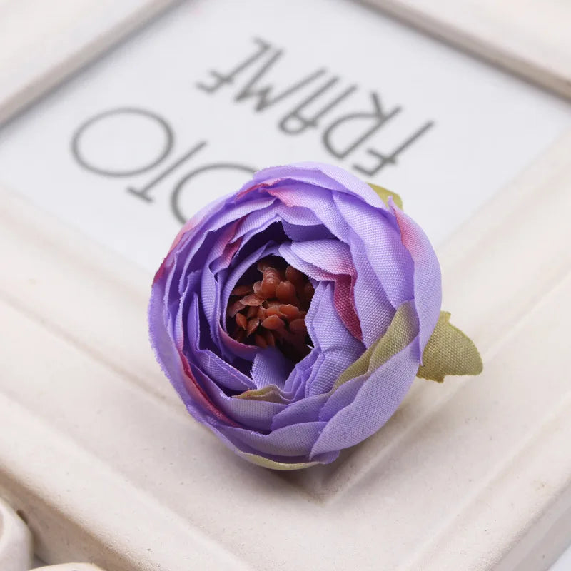 Artificial Silk Tea Rose Bud Flower Heads for DIY Wedding, Flower Wall, Event Party, Garland, Headware Deco, 4.5cm, 17Colors