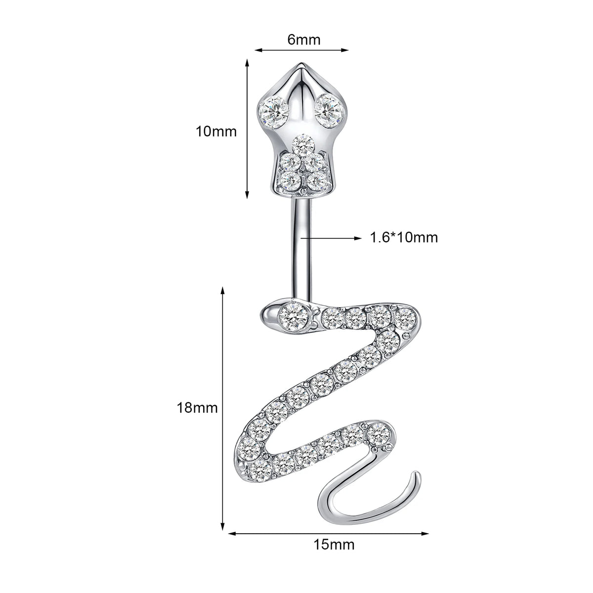 ZS 14G Bat Belly Button Ring Crystal Bat Navel Piercing Black Plated Body Piercing  Red Zircon Bat Belly Piercing Jewelry Women