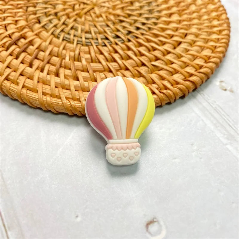 10pcs Mini New Hot Air Balloon Silicone Beads Baby Dummy Cartoon Pacifier Toy Accessories