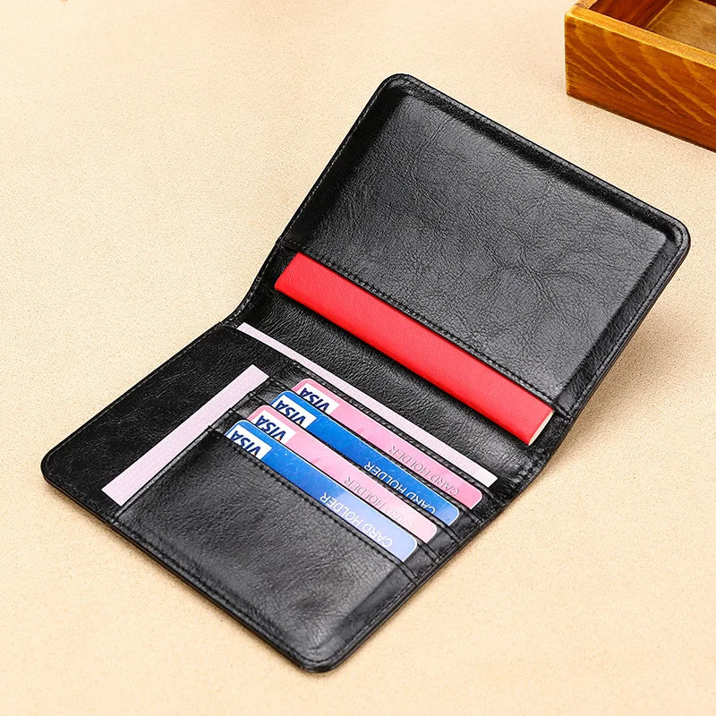 Tejesa Passport Holder RFID Blocking Genuine Leather on Cover for Passport Bag/ Multifunctional Travel Air Ticket Leather Case Wallet