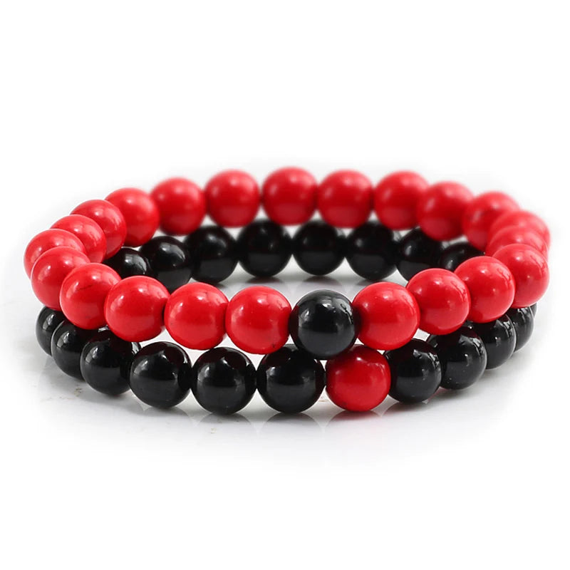 Hemasa 2Pcs/Set 8mm  Natural Stone Bracelet for Women