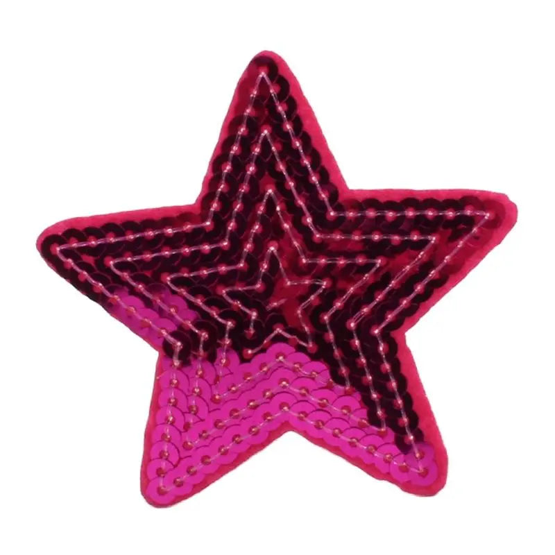 10pcs Sequined Star Patches Iron On Embroidered Glitter Sticker For Jeans Bags Shoes Hats Coats Dress T Shirts Sewing Appliques