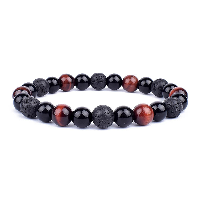 Hemasa Black Obsidian Hematite Tiger Eye Beads Bracelets