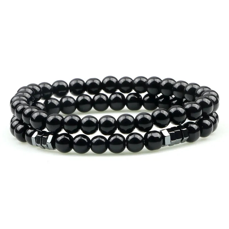 Hemasa Natural  Beads  Stone Bracelets  (Set of 2)