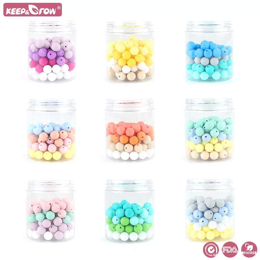 20Pcs Silicone Beads 12MM Round Perle Baby Teething Beads DIY Pacifier Clip Chain Jewelry BPA Free Oral Care Chew Baby Teether
