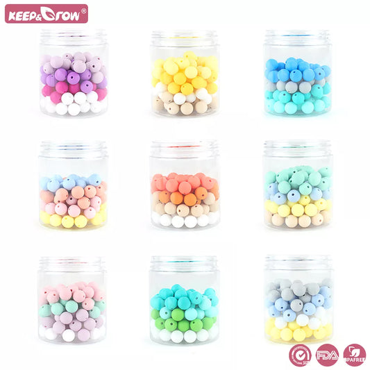 20Pcs Silicone Beads 12MM Round Perle Baby Teething Beads DIY Pacifier Clip Chain Jewelry BPA Free Oral Care Chew Baby Teether