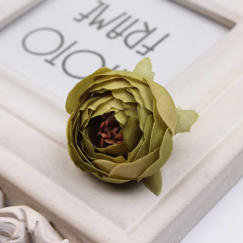 Artificial Silk Tea Rose Bud Flower Heads for DIY Wedding, Flower Wall, Event Party, Garland, Headware Deco, 4.5cm, 17Colors