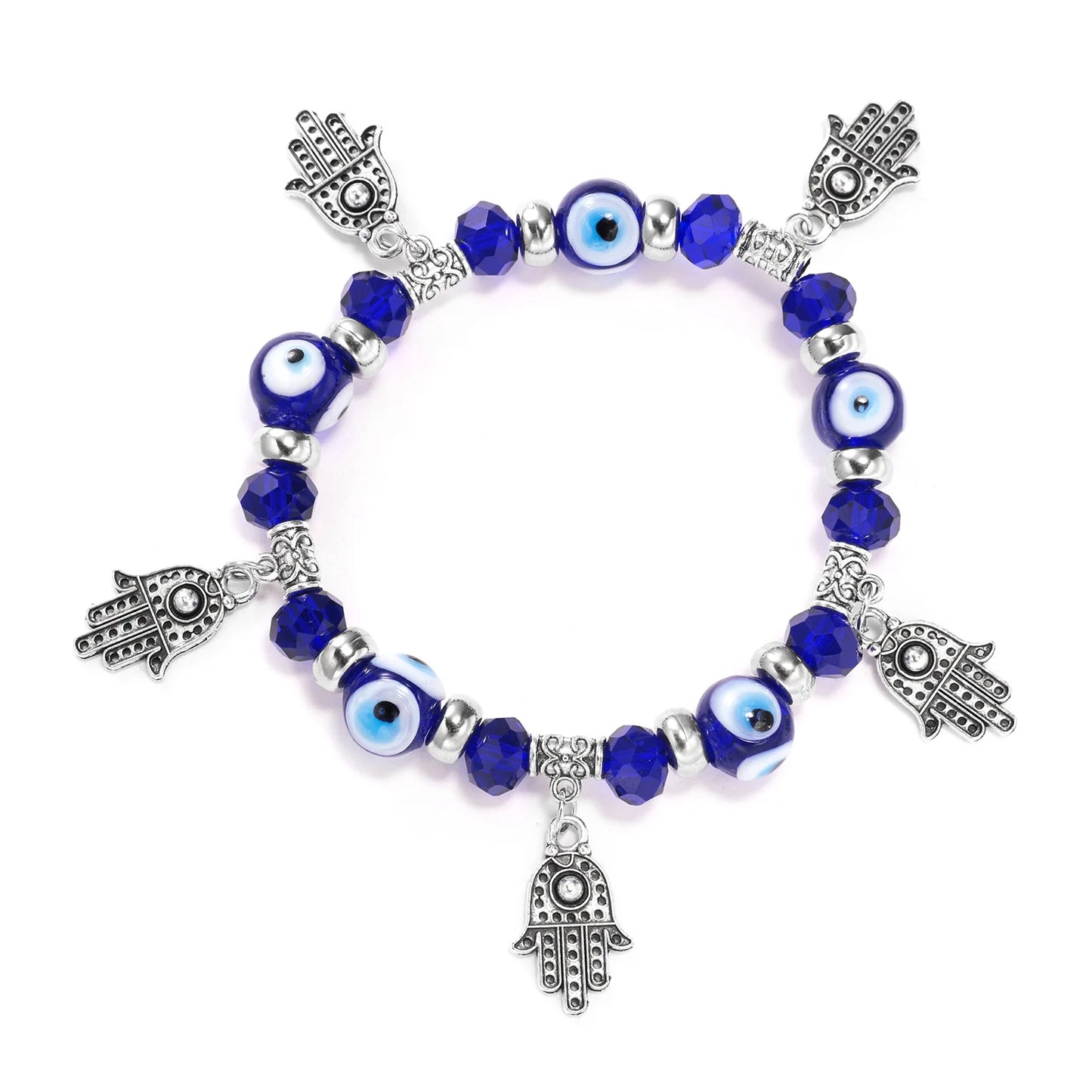Adjustable Elastic String Evil Eye Bracelet Crystal Rhinestone Resin Beads Lucky Bracelet For Women Men Lady Couple Girl Gift