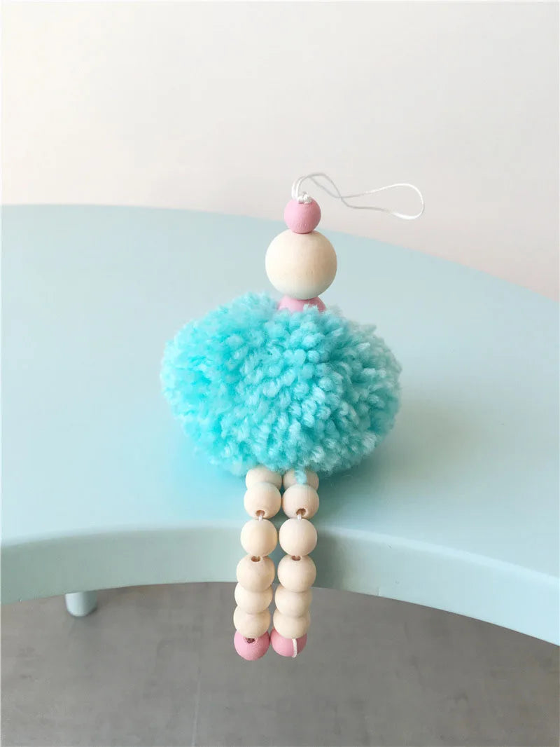 Ballet Dancer Hanging Decoration Nursery Baby Tent Ornament Wooden Beads Girl Room Decor Nordic Photography Props