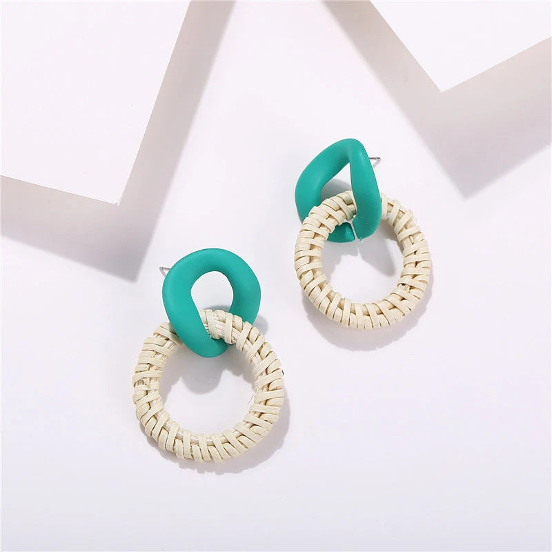 YAOLOGE Acrylic Rattan Earrings 2019 For Women BOHO Drop Tortoiseshell Dangle Earring Fashion Geometric Jewelry Wholesale 2019