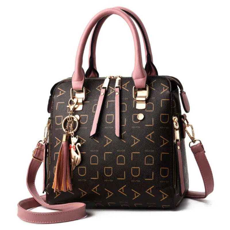 Hemasa Handbag Women PU Leather Tassel Top-handle  Shoulder Bag