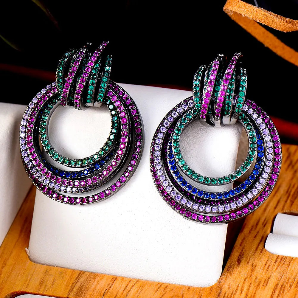 GODKI New Arrival Crossover Earrings For Women Wedding Party Cubic Zircon Dubai Bridal Earring boucle d'oreille 2021