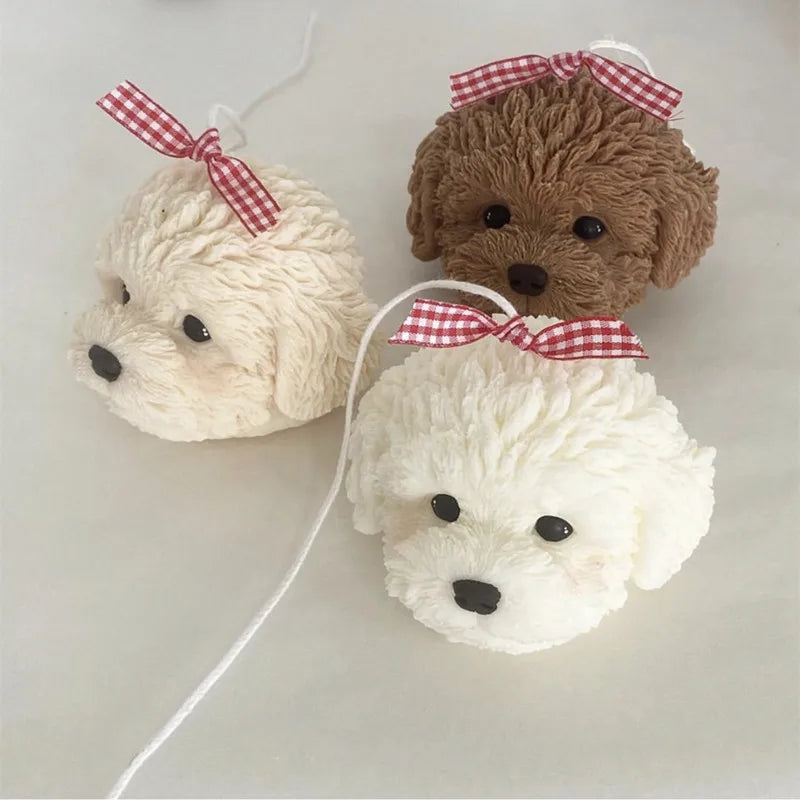 Cute Teddy Dog Candle Molds