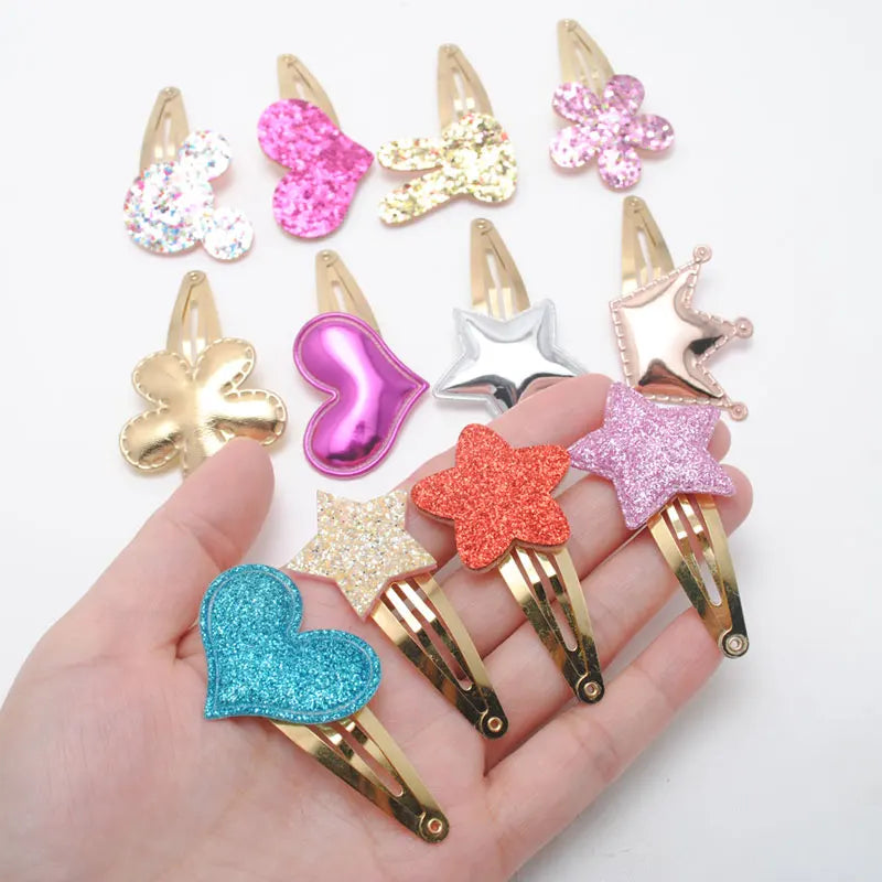 Tejesa 20pcs/lot Girls Hairclips Glitter Heart  Birthday Gift Baby Girls / Kids  Hair Clip For Children
