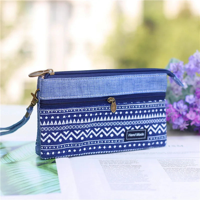 Hemasa Women's Cotton Long Organizer Wallet Ladies Coin Purse Female Clutch Small Phone Pouch Money Bag for Children / Kids/ Girls