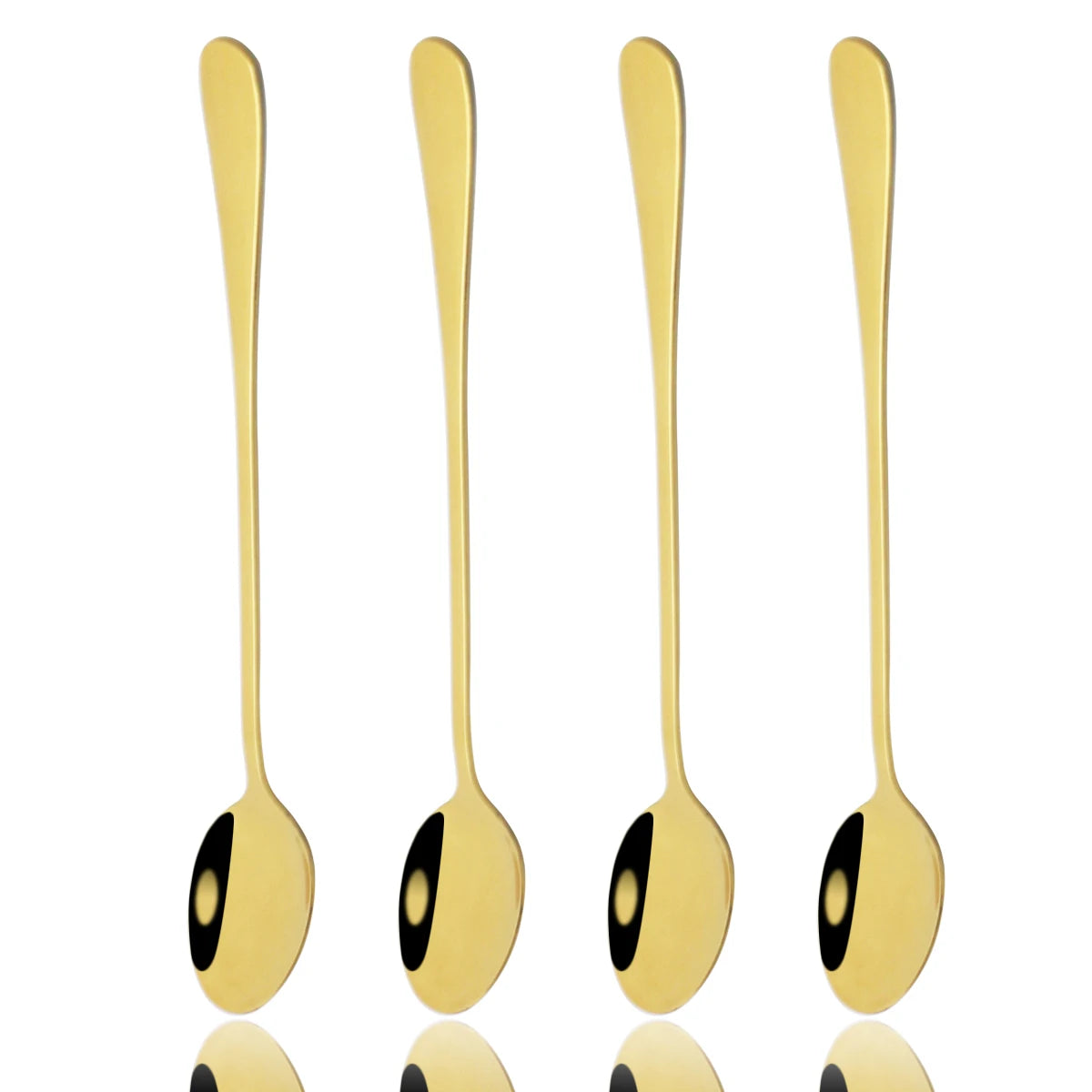 4Pcs Juice Coffee Stirring Spoon Set Colorful Cutlery Tea Spoon Dinnerware Ice Cream Long Handle Scoop Silverware Kitchen Tools