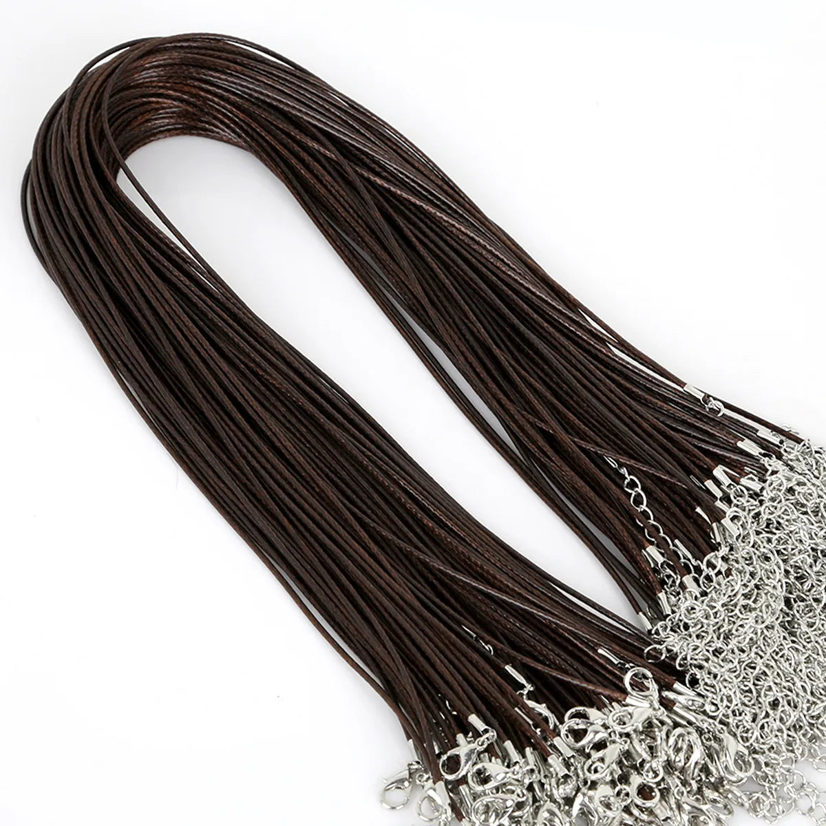 10Pcs 1.5/2mm Cotton Waxed Cord Adjustable Braided Rope String Necklace Chain with Lobster Clasp DIY Jewelry Making Handmade